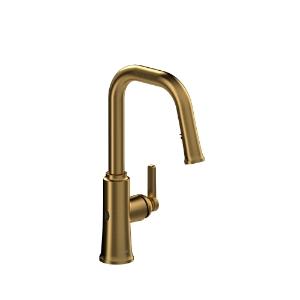 Riobel® TTSQ111BG Trattoria Pulldown Kitchen Faucet Pull-Down Touchless, 1.5 gpm Flow Rate, Gold