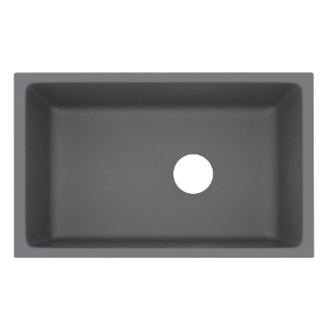 Rohl® 6307-04 Allia™ 32" Fireclay Single Bowl Undermount Kitchen Sink, Satin Grey
