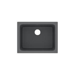 Rohl® 6347-04 Allia™ 24" Fireclay Single Bowl Undermount Kitchen Or Laundry Sink, Satin Grey