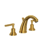 Rohl® A1208LMULB-2 Lombardia® Widespread Lavatory Faucet With C-Spout, Unlacquered Brass