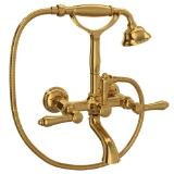 Rohl® A1401LMULB Exposed Wall Mount Tub Filler, Unlacquered Brass