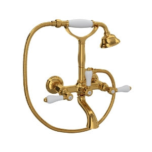 Rohl® A1401LPULB Exposed Wall Mount Tub Filler, Unlacquered Brass