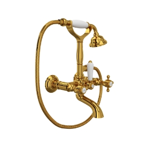 Rohl® A1401XMULB Exposed Wall Mount Tub Filler, Unlacquered Brass