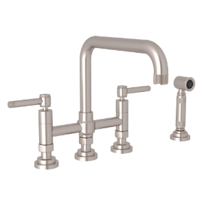 Rohl® A3358ILWSSTN-2 Campo™ Transitional Kitchen Faucet, 1.5 gpm Flow Rate, Satin Nickel