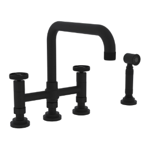 Rohl® A3358IWWSMB-2 Campo™ Transitional Kitchen Faucet, 1.5 gpm, Matte Black