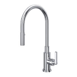 Rohl® A3430LMAPC-2 Lombardia High Arc Dual-Function Kitchen Faucet, 1.8 gpm Flow Rate, Polished Chrome, 1 Faucet Hole, Modern Function