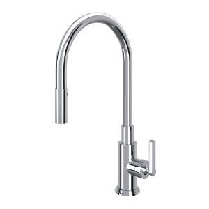 Rohl® A3430LMAPC-2 Lombardia® High Arc Dual-Function Kitchen Faucet, 1.8 gpm Flow Rate, Polished Chrome, 1 Faucet Hole, Modern Function