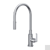 Rohl® A3430LMAPC-2 Lombardia® High Arc Dual-Function Kitchen Faucet, 1.8 gpm Flow Rate, Polished Chrome, 1 Faucet Hole, Modern Function