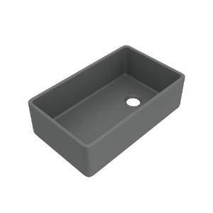 Rohl® AL3220AF104 Allia™ 32" Fireclay Single Bowl Farmhouse Apron Front Kitchen Sink, Satin Grey