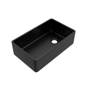 Rohl® AL3220AF163 Allia™ 32" Fireclay Single Bowl Farmhouse Apron Front Kitchen Sink, Satin Black