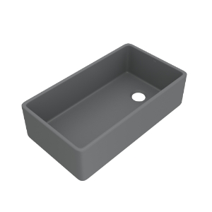 Rohl® AL3620AF104 Allia™ 36" Fireclay Single Bowl Farmhouse Apron Front Kitchen Sink, Satin Grey