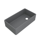 Rohl® AL3620AF104 Allia™ 36" Fireclay Single Bowl Farmhouse Apron Front Kitchen Sink, Satin Grey