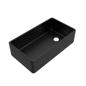 Rohl® AL3620AF163 Allia™ 36" Fireclay Single Bowl Farmhouse Apron Front Kitchen Sink, Satin Black