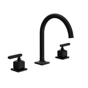 Rohl® AP08D3LMMB Apothecary™ Widespread Lavatory Faucet With C-Spout, Matte Black