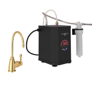 Rohl® GKIT1655LMIB-2 San Julio Traditional C-Spout Hot Water Faucet Tank & Filter Kit, Lever Handle, Italian Brass