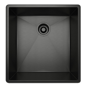 Rohl® RSS1718BKS Forze™ 17" Single Bowl Stainless Steel Kitchen Or Bar/Food Prep Sink, Black Stainless Steel