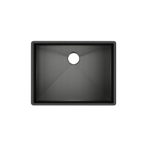 Rohl® RSS2418BKS Forze™ 24" Single Bowl Stainless Steel Kitchen Sink, Black Stainless Steel