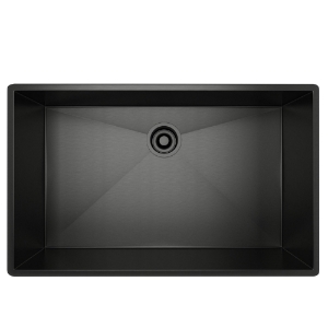 Rohl® RSS3018BKS Forze™ 30" Single Bowl Stainless Steel Kitchen Sink, Black Stainless Steel