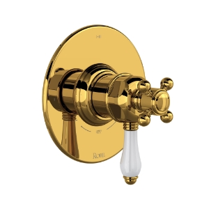 Rohl® TTD23W1LPULB 1/2 in Thermostatic & Pressure Balance Trim With 3 Functions, Unlacquered Brass