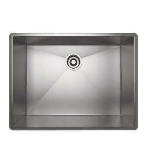 Rohl® RSS2418SB Forze Transitional Kitchen Sink, Rectangular Shape, 1 Faucet Hole, Deck Mounting, Brushed Stainless Steel
