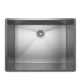 Rohl® RSS2418SB Forze Transitional Kitchen Sink, Rectangular Shape, 1 Faucet Hole, Deck Mounting, Brushed Stainless Steel