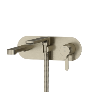 Riobel® TNB21BN Nibi™ Wall Mount Thermostatic/Pressure Balance Tub Filler Trim, Brushed Nickel