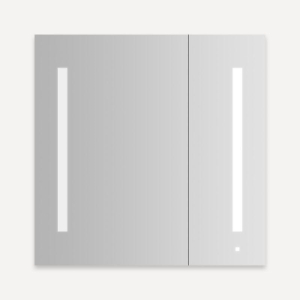 Robern® AC3630D4P2L M Series Double Door Cabinet, 36 in OAW x 30 in OAH, Aluminum, Satin Anodized