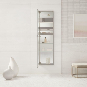 Robern® MC2070D4FPLE2 M Series Full Length Cabinet, 20 in OAW x 70 in OAH, Aluminum, Satin Anodized