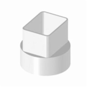 ROYAL P1903 Downspout Adapter, 2 x 3 x 3 in Nominal, Solvent Sewer Hub End Style, PVC