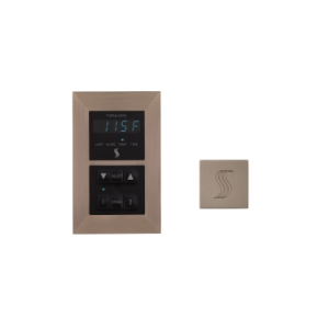 THERMASOL® SEMR-SVSQ-SN Signature Series Modern Steam Shower Kit, Digital LED Display, Square Panel, Satin Nickel