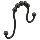 Moen® SR2201BL Double Shower Curtain Ring, 2.84 in L x 3.1 in W, Steel, Matte Black