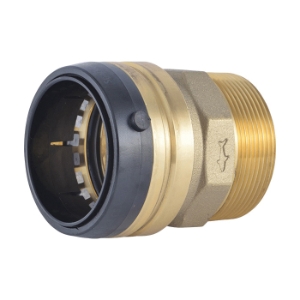 Sharkbite® UXL115450M Large Diameter Male Adapter, 2 in Nominal, Push-to-Connect x MNPT End Style, DZR Brass