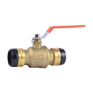 Sharkbite® UXLBV35 Ball Valve, 1-1/4 in Nominal, Push-to-Connect End Style, Brass Body, Full Port