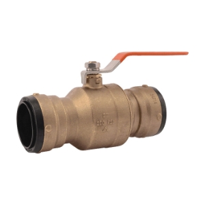 SharkBite™ UXLBV41 Ball Valve, 1-1/2 in Nominal, Push-to-Connect End Style, 200, Brass Body, Full Port