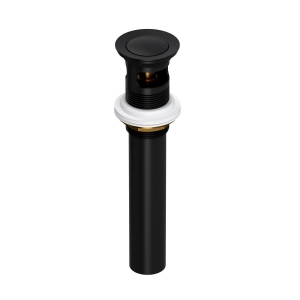 Rohl® 0127DOFMB Lavatory Push Drain With Overflow, Matte Black