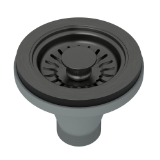Rohl® 738BKS Basket Strainer, Black Stainless Steel