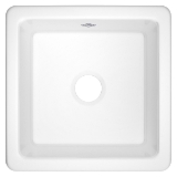 Shaws® RC1818WH Lancaster™ 18" Single Bowl Square Fireclay Bar/Food Prep Kitchen Sink, White (WH)