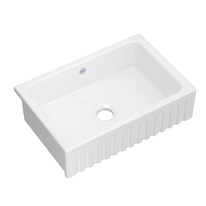 Shaws® BL3121WH 31 in Bowland Single Bowl Apron Front Fireclay Kitchen Sink, White (WH)