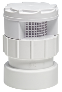 Sioux Chief TurboVent™ 250-122PC Air Admittance Valve with Adapter, 1-1/2 to 2 in Thread x Hub Adapter, PVC