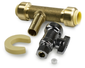 Sioux Chief PDQ™ 601Q20V Ball Valve, 1/2 x 1/4 in Nominal, PDQ™ x OD Compression End Style, Brass Body