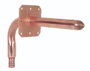 Sioux Chief 630X148E Square O-Strap 90 deg Stub-Out Elbow, 3/8 in Nominal, F1807 PowerPEX® Crimp™ x CTS End Style, Copper