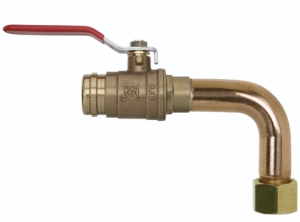 Sioux Chief MetalHead™ 631-CG307FP Valved 90 deg Water Heater Connector Elbow, 3/4 in Nominal, FNPT Swivel x CPVC End Style, Copper