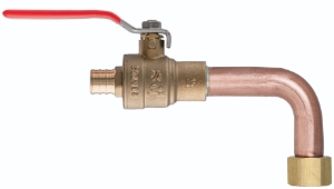 Sioux Chief 631XG02FP 90 deg Water Heater Connector Elbow, 3/4 in Nominal, F1807 PEX Crimp™ x FNPT Swivel End Style, Copper