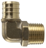 Sioux Chief 632XG332M 1-Piece Elbow Adapter, 3/4 in Nominal, F1807 PEX Crimp™ x MNPT End Style, Brass