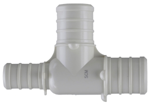 Sioux Chief 641XP323 Tee, 3/4 x 1/2 x 3/4 in, F2159 PowerPEX® AccuCrimp™, Polysulfone