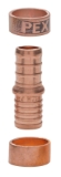 Sioux Chief 645X2GPK2 1-Piece Straight Coupling With Crimp Ring, 1/2 in Nominal, F1807 PowerPEX® Crimp™ x F1380 Polybutylene End Style, Copper