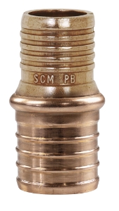 Sioux Chief 645X3GPK2 Straight '1-Piece Pipe Coupler with Crimp Rings, 3/4 in Nominal, PEX x PB End Style, Copper