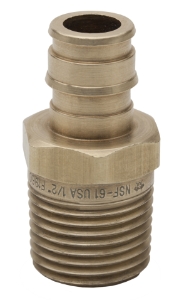 Sioux Chief 646WG3 1-Piece Straight Adapter, 3/4 in, MNPT x F1960 PEX Grip™, Brass