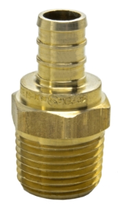 Sioux Chief 646XG2 1-Piece Straight Adapter, 1/2 in, F1807 PEX Crimp™ x MNPT, Brass