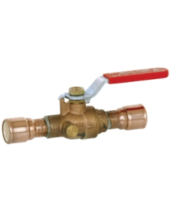Sioux Chief MetalHead™ 648-CG4FPD Ball Valve with Drain, 1 in Nominal, Solder Joint x CPVC End Style, Brass Body, Full Port